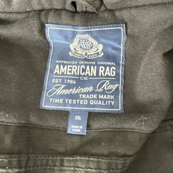 American Rag Distressed Black Denim Zip up Hoodie Jacket NWT XXL - Picture 5 of 9